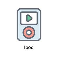 iPod vettore riempire schema icone. semplice azione illustrazione azione
