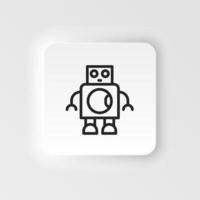 artificiale intelligenza, bionico uomo icona - vettore neumorfico stile vettore icona