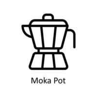 moka pentola vettore schema icone. semplice azione illustrazione azione