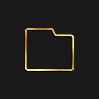 cartella oro icona. vettore illustrazione di d'oro icona su buio sfondo