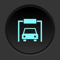 il giro pulsante icona auto box auto. pulsante bandiera il giro distintivo interfaccia per applicazione illustrazione su buio sfondo vettore