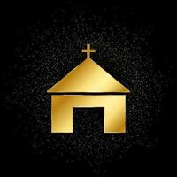 Chiesa oro, icona. vettore illustrazione di d'oro particella su oro vettore sfondo