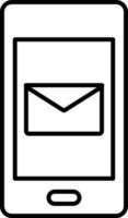 linea vettore icona Telefono, Messaggio. schema vettore icona su bianca sfondo