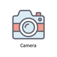 telecamera vettore riempire schema icone. semplice azione illustrazione azione