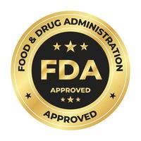 fda approvato etichetta, francobollo, distintivo, sigillo, etichetta, etichetta, vettore, cibo e droga amministrazione distintivo vettore