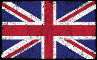 grunge bandiera di unito regno. Vintage ▾ Britannico bandiera.