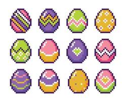 vettore pixel colorato Pasqua uovo collezione