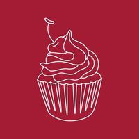 Cupcake icona linea disegno vettore