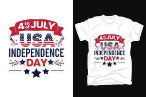 4 ° di luglio Stati Uniti d'America t camicia design vettore