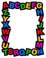 bambini alfabeto immagine telaio confine vettore