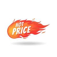 etichetta di fuoco caldo prezzo su sfondo bianco, illustrazione vettoriale