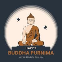 Budda purnima manifesto vettore arte