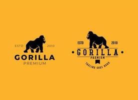 gorilla logo icona, gorilla viso logo design per esport vettore