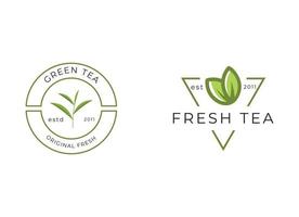 tè foglia logo design modello. icona per tè negozio vettore