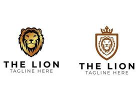 reale re Leone corona simboli. elegante oro Leo animale logo. premio lusso marca identità icona. vettore illustrazione.