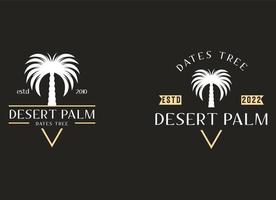 lusso date palma logo modello. deserto palma logo vettore