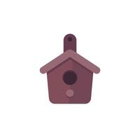 birdhouse su bianca, piatto vettore icona