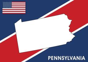 Pennsylvania - Stati Uniti d'America, unito stati di America carta geografica vettore modello. bianca colore carta geografica su bandiera sfondo per disegno, Infografica - vettore illustrazione eps 10