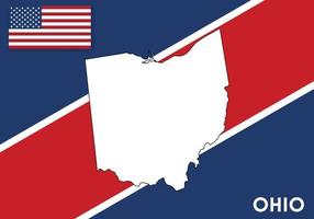 Ohio - Stati Uniti d'America, unito stati di America carta geografica vettore modello. bianca colore carta geografica su bandiera sfondo per disegno, Infografica - vettore illustrazione eps 10