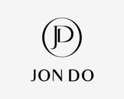 lettera jd iniziali monogramma elegante elegante lusso cerchio confine semplice minimo vettore logo design
