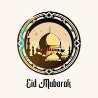 eid mubarak islamico pieno colore design vettore