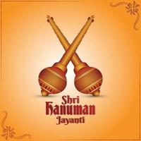 biglietto di auguri per la celebrazione di hanuman jayanti vettore