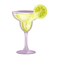 Margherita classico cocktail con lime, zucchero, Tequila, liquore. italiano aperitivo cocktail. alcolizzato bevanda per bevande bar menù. spiaggia vacanze, estate vacanza, festa, bar sbarra, ricreazione. vettore