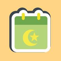 etichetta islamico calendario. islamico elementi di Ramadan, eid al fitr, eid al adha. bene per stampe, manifesti, logo, decorazione, saluto carta, eccetera. vettore