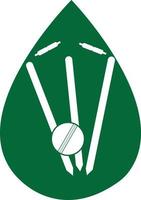 cricket wickets e palla logo. porticina e bails logo. cricket campionato logo. cricket logo vettore