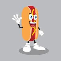 hot dog portafortuna con diverso emozioni impostato nel cartone animato stile vettore. divertente carattere. figura illustrazione. personaggio emoji. cartone animato emoticon. vettore