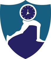 tempo correre vettore logo modello. Questo design uso orologio e forr simbolo. adatto per gestione.