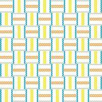 astratto onda Linee tessere maglia blu arancia e giallo mescolare grigio Multi forma su bianca sfondo per tessile e carta regalo vettore