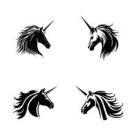 Inserisci un' toccare di Magia per il tuo progetto con nostro unicorno logo silhouette collezione. mano disegnato con amore, queste illustrazioni siamo sicuro per portare un' senso di fantasia e Meraviglia vettore