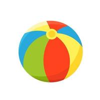 palla colorata rotonda, grande palla per giochi per bambini, giocattolo per bambini, pallone da spiaggia, ClipArt vettoriali in stile piatto su sfondo bianco.