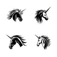 Inserisci un' toccare di Magia per il tuo progetto con nostro unicorno logo silhouette collezione. mano disegnato con amore, queste illustrazioni siamo sicuro per portare un' senso di fantasia e Meraviglia vettore