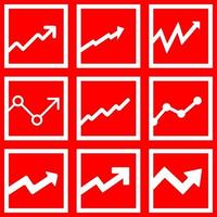 grafico icona impostare. vettore illustrazione di grafico freccia per attività commerciale, statistica, finanza o economia. grafico risorse di grafico icona per design illustrazione per quanto riguarda il inflazione nel il mondo