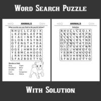 parola ricerca puzzle con soluzione per bambini vettore