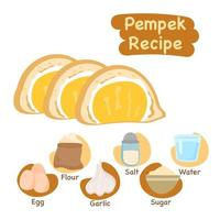 pempek illustrazione ricetta concetto vettore