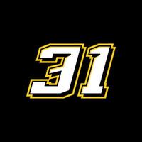 sport da corsa numero 31 logo design vettore