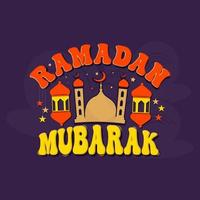 mano disegnato Ramadan mubarak illustrazione per il celebrazione di santo mese. vettore