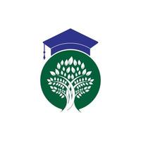 creativo moderno natura formazione scolastica logo design. la laurea berretto e albero icona logo. vettore