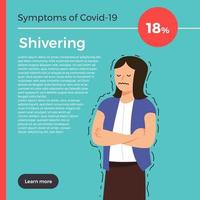 sintomi di infografica vettoriale di covid-19. informazioni sul design piatto del coronavirus.