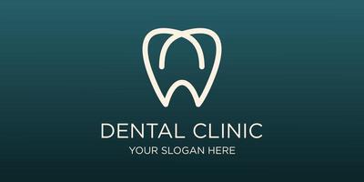 dentale clinica dente logo design vettore illustrazione.