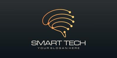cervello Tech logo design. artificiale intelligenza e tecnologia logo vettore design