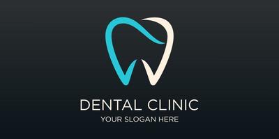 dentale clinica dente logo design vettore illustrazione.