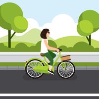 guidare un vettore di donna in bicicletta