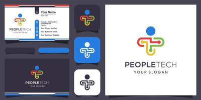 persone Tech logo modello design vettore