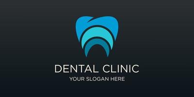 dentale clinica dente logo design vettore illustrazione.