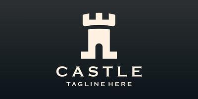 castello logo design modello piatto stile vettore