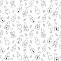 vettore gel polacco bicchiere bottiglie senza soluzione di continuità modello. mano disegnato gel polacco bottiglie diverso forme sfondo
